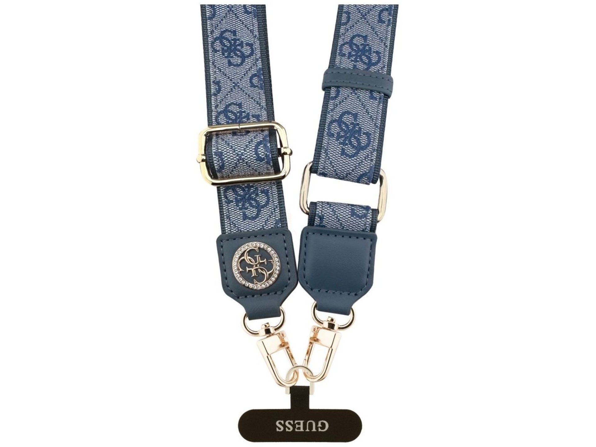 Guess Universal CBDY 4G Tether Patch Strass Metal Logo Phone Lanyard - Blue