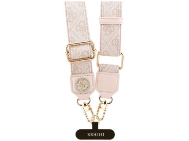 Guess Universal CBDY 4G Tether Patch Strass Metal Logo Phone Lanyard - Pink