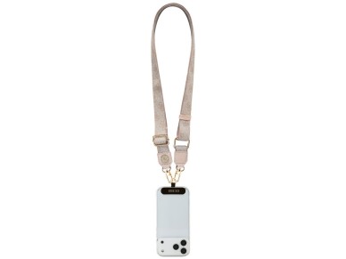 Guess Universal CBDY 4G Tether Patch Strass Metal Logo Phone Lanyard - Pink