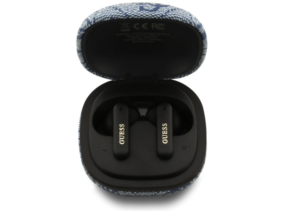 Fones de ouvido Guess 4G Classic Metal Logo TWS ENC - Azul