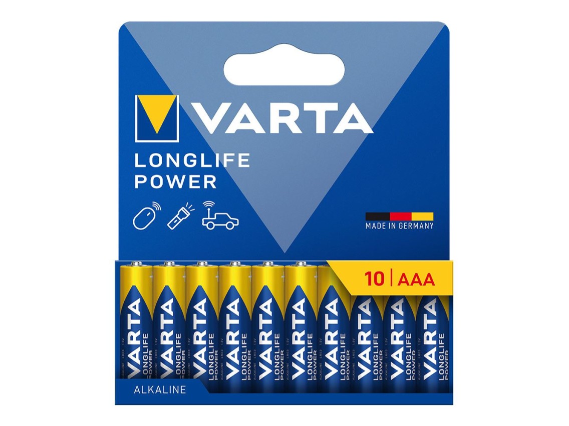 Pilha alkalina longlife power aaa - lr03 (cartão blister unidades) ø10,5 x 44,5 mm