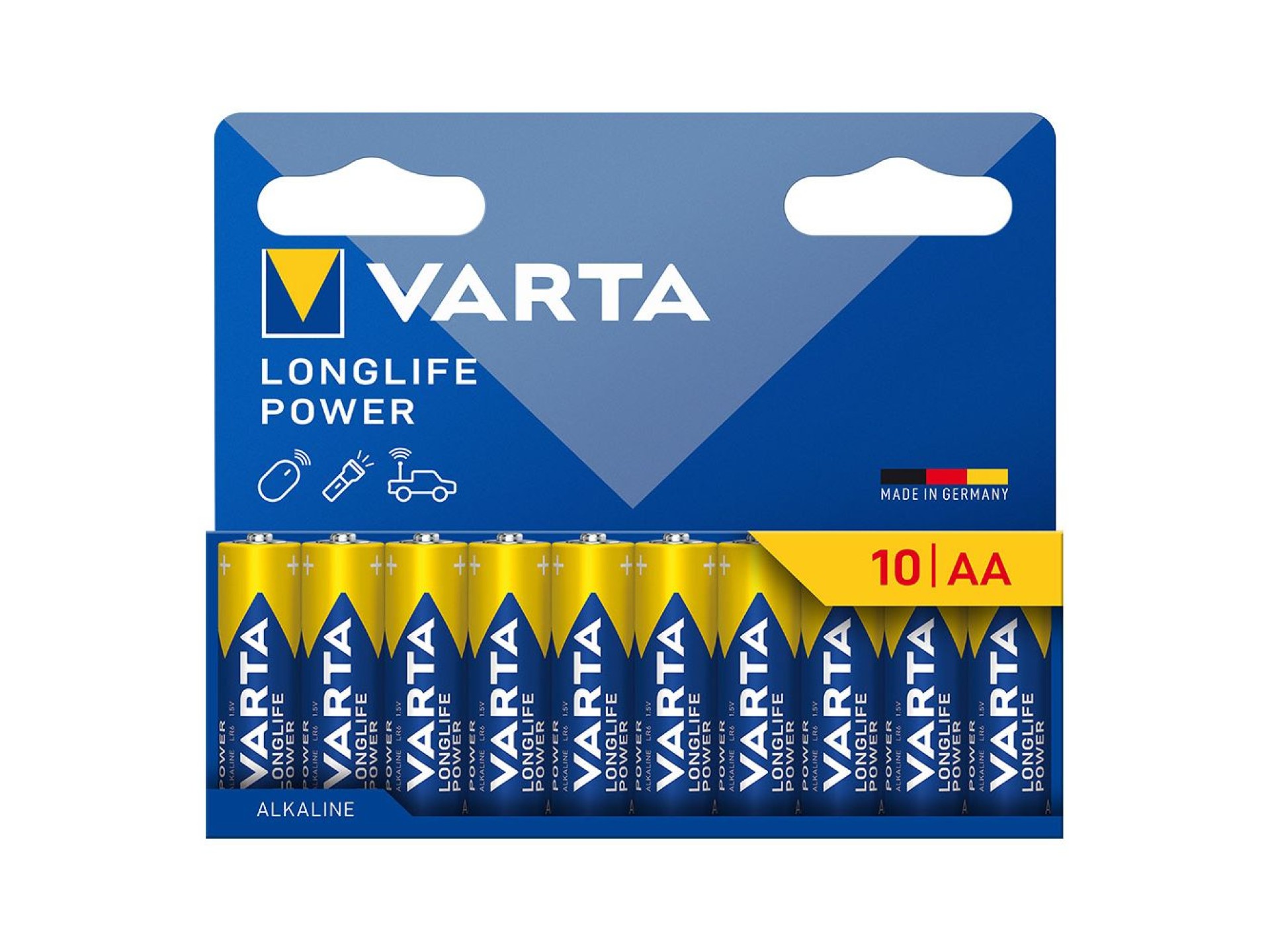 Pilha alkalina longlife power aa - lr06 (cartão blister 10 unid.) ø14,5 x 50,5 mm