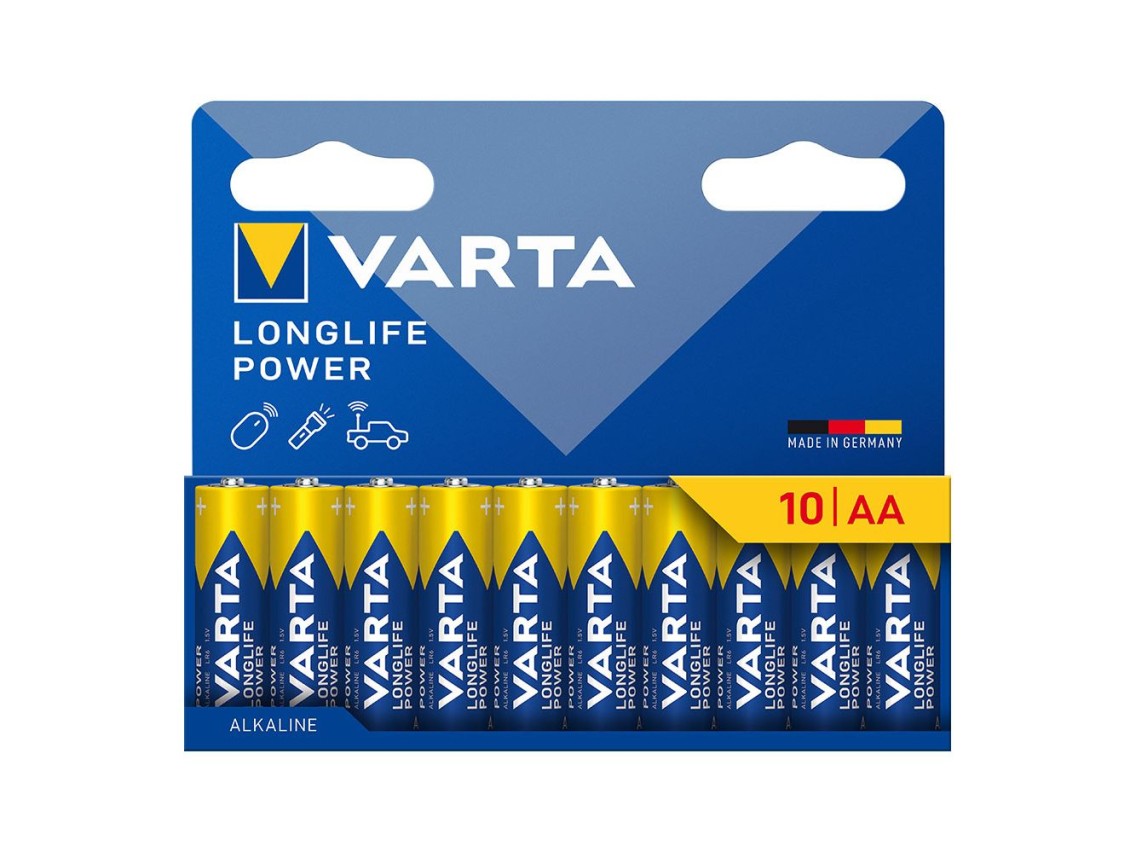 Pilha alkalina longlife power aa - lr06 (cartão blister 10 unid.) ø14,5 x 50,5 mm
