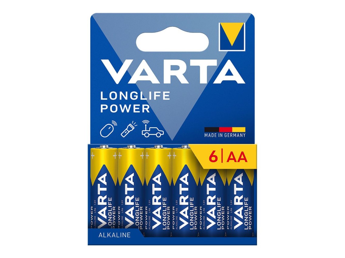 Pila alkalina longlife power aa - lr06 (blister cartón 6 uds) ø14,5 x 50,5 mm