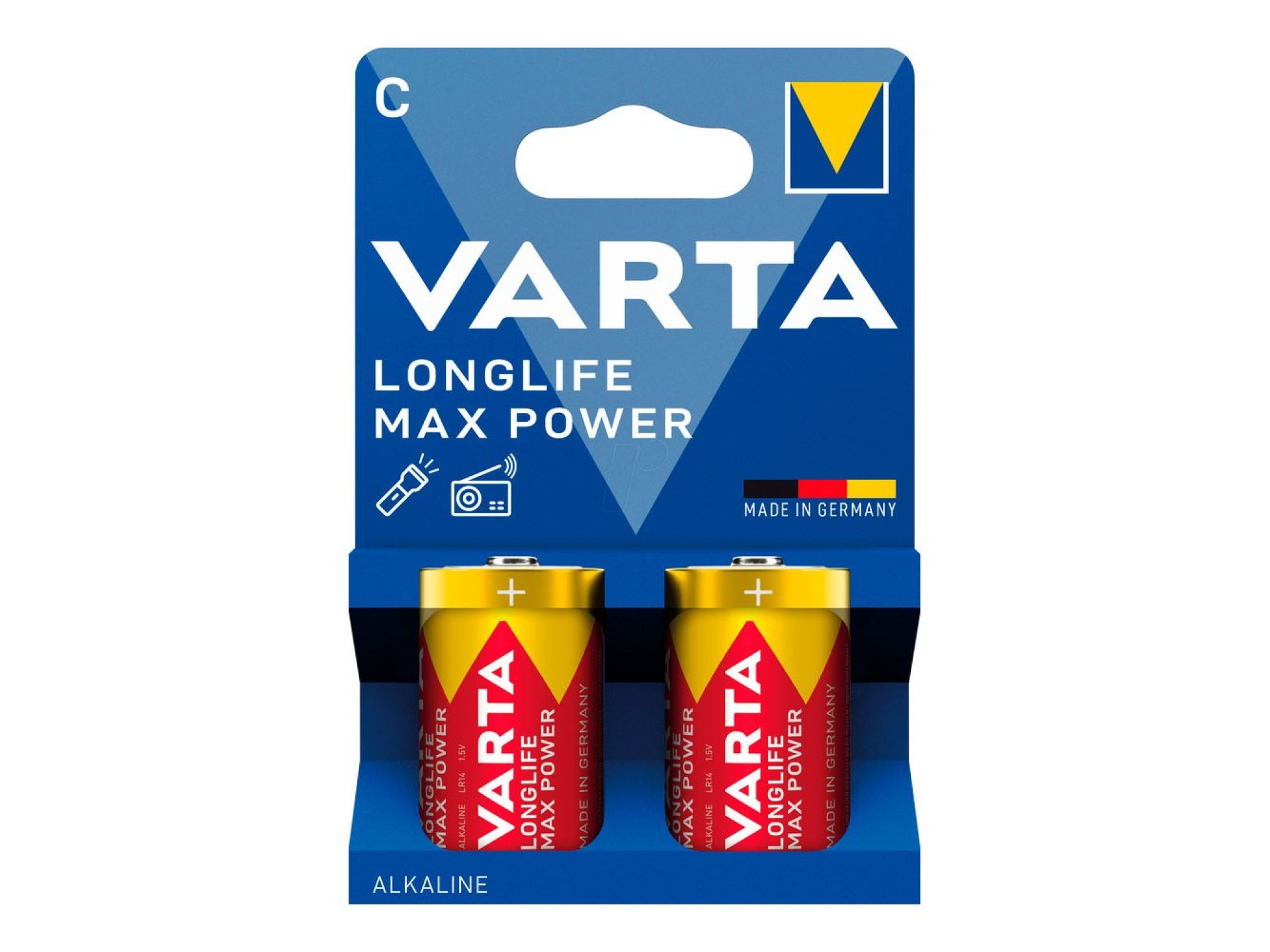 Pila alkalina longlife max power c - lr14 (blister cartón 2 uds) ø26,2 x 50 mm