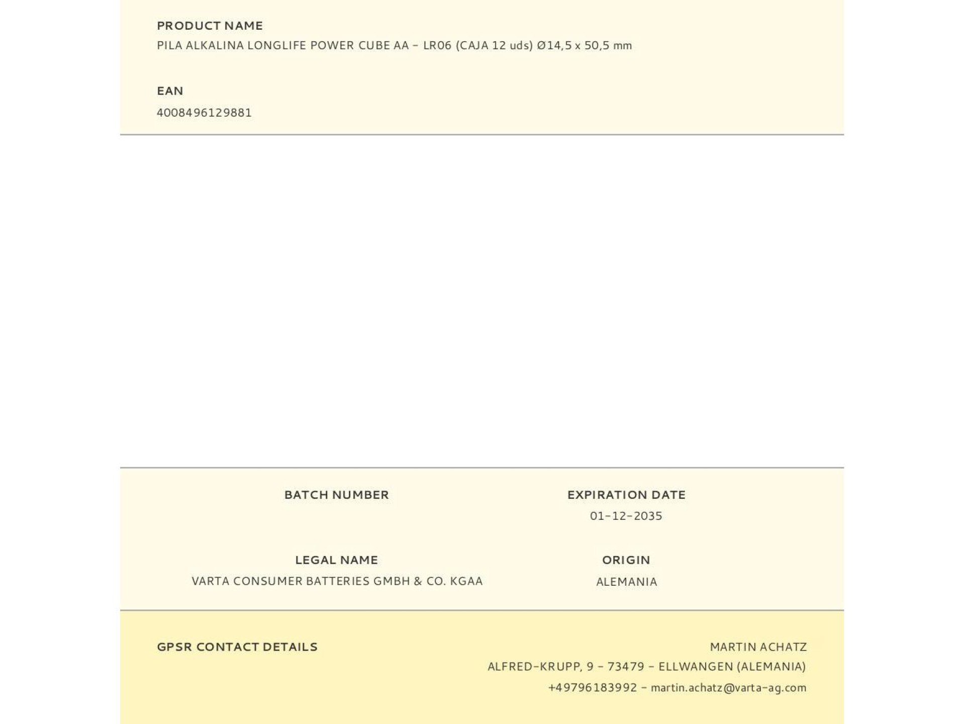 Pilha alkalina longlife power cube aa - lr06 (caixa com 12 unidades) ø14,5 x 50,5 mm