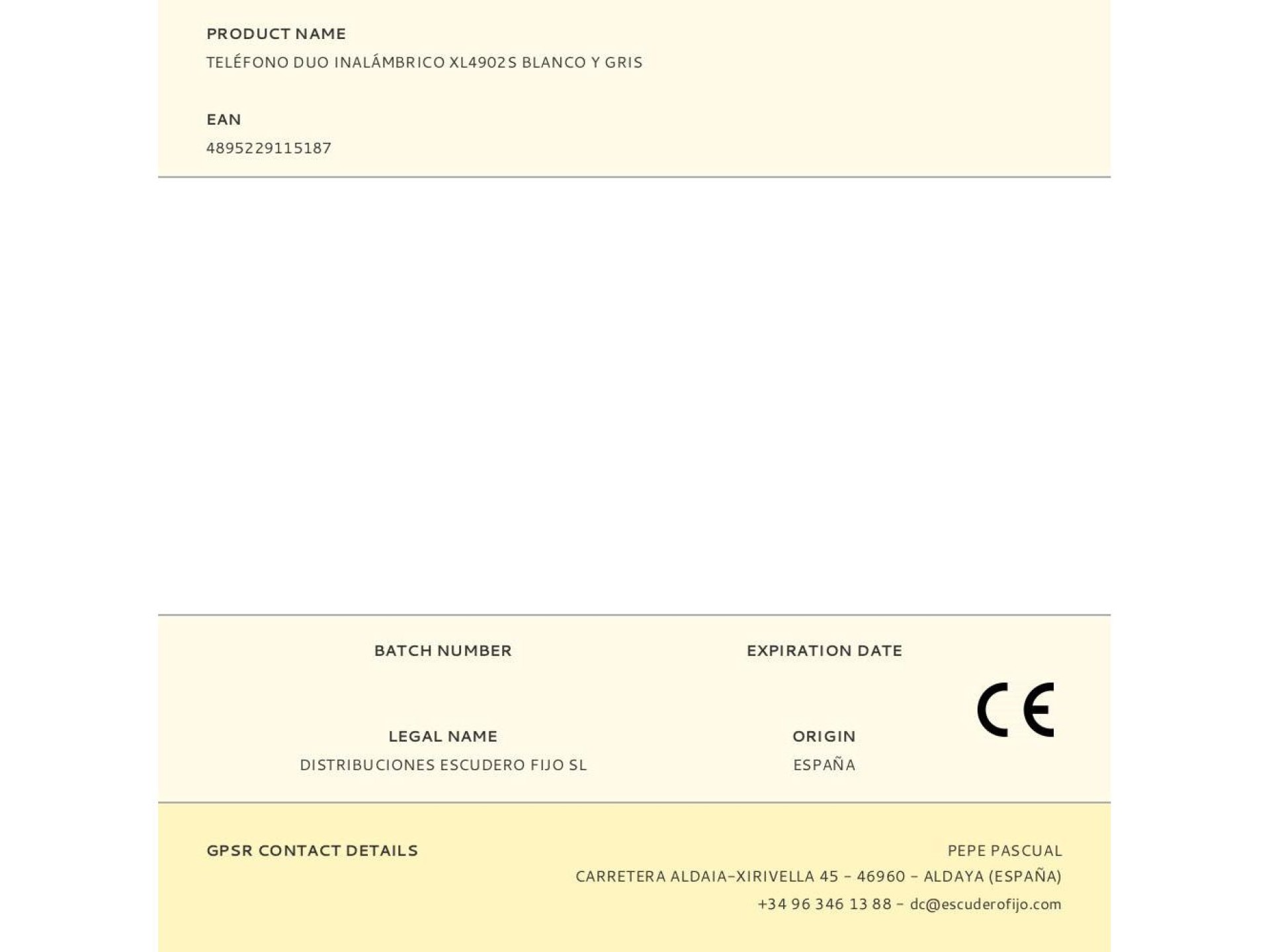 Teléfono duo inalámbrico xl4902s blanco y gris