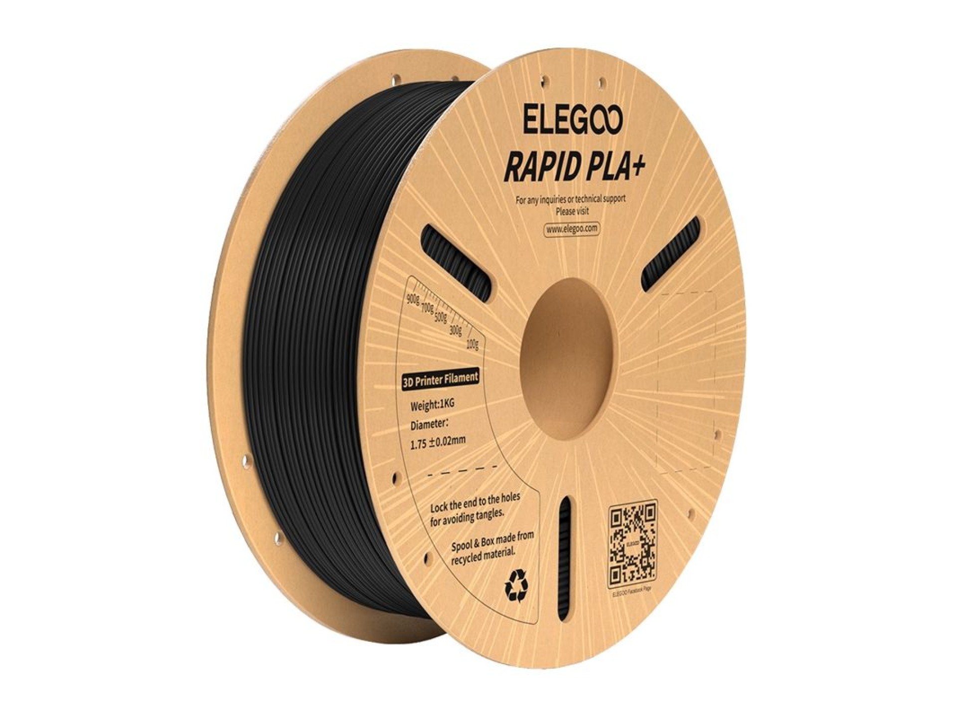 Filamento ELEGOO Rapid PLA+ (negro)