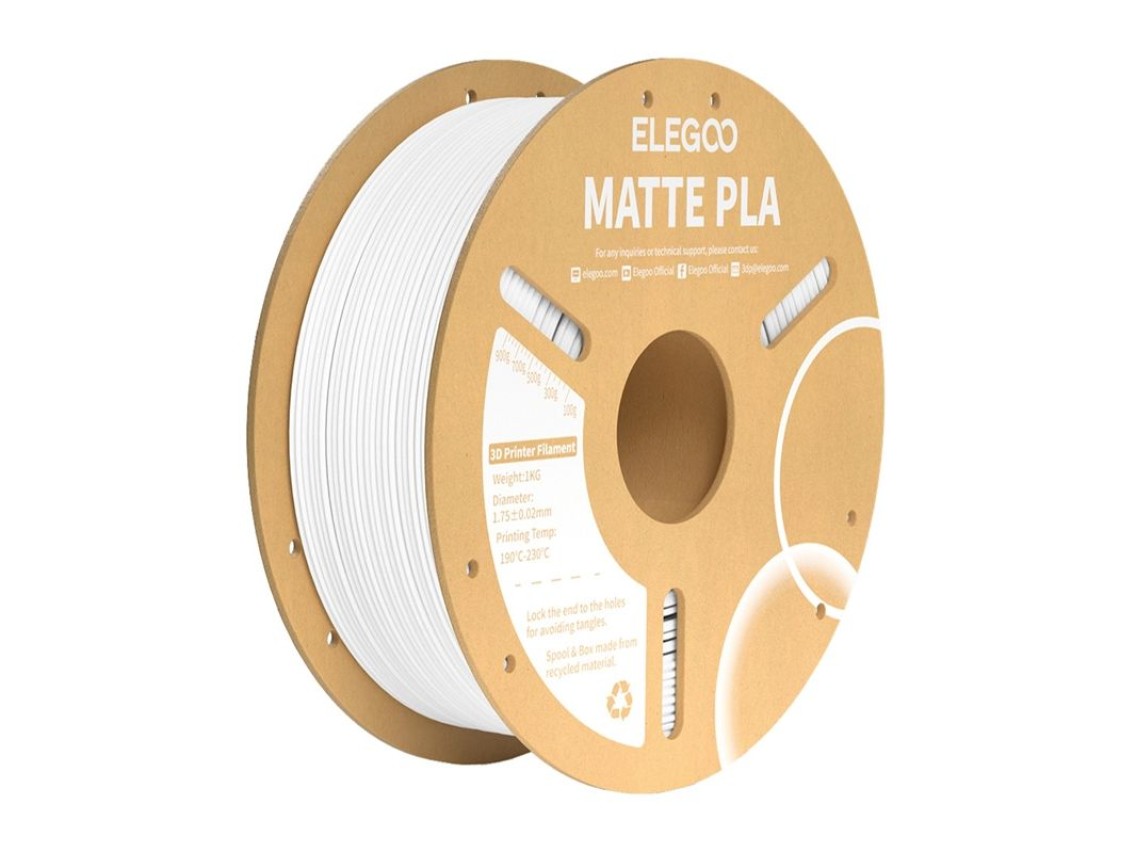 Filamento PLA mate ELEGOO (blanco)