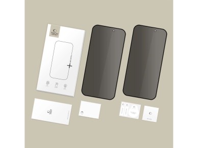Paquete de 2 protectores de pantalla Tech-Protect Glass Spy+ para iPhone 16 Pro / 17 / 17 Pro