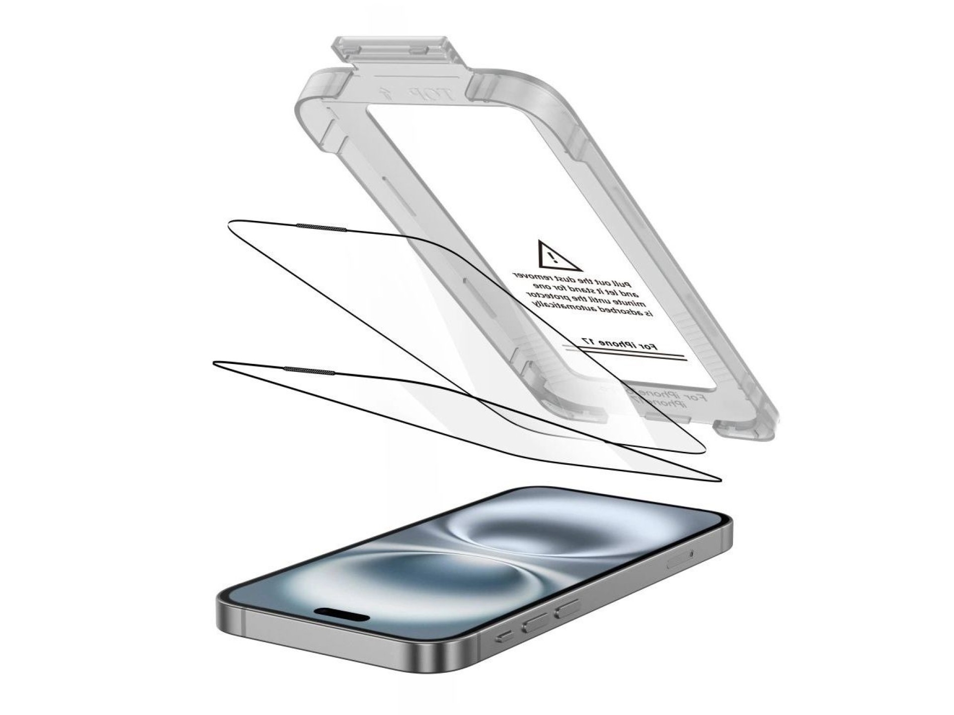 Tech-Protect Quick Set+ pacote com 2 vidros temperados para iPhone 17 - preto