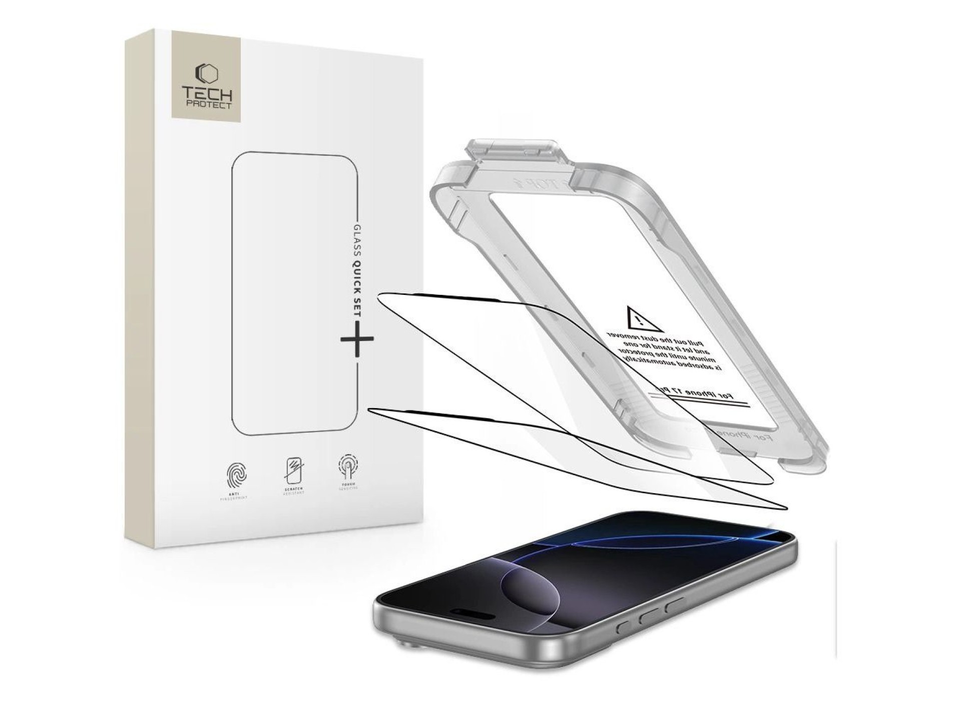 Tech-Protect Quick Set+ 2-pack tempered glass for iPhone 17 Pro Max - black