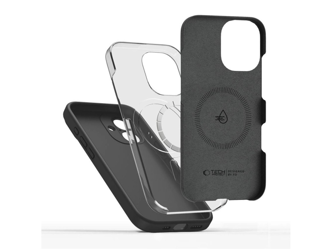 Funda de silicona MagSafe Tech-Protect para iPhone 17 - Negra