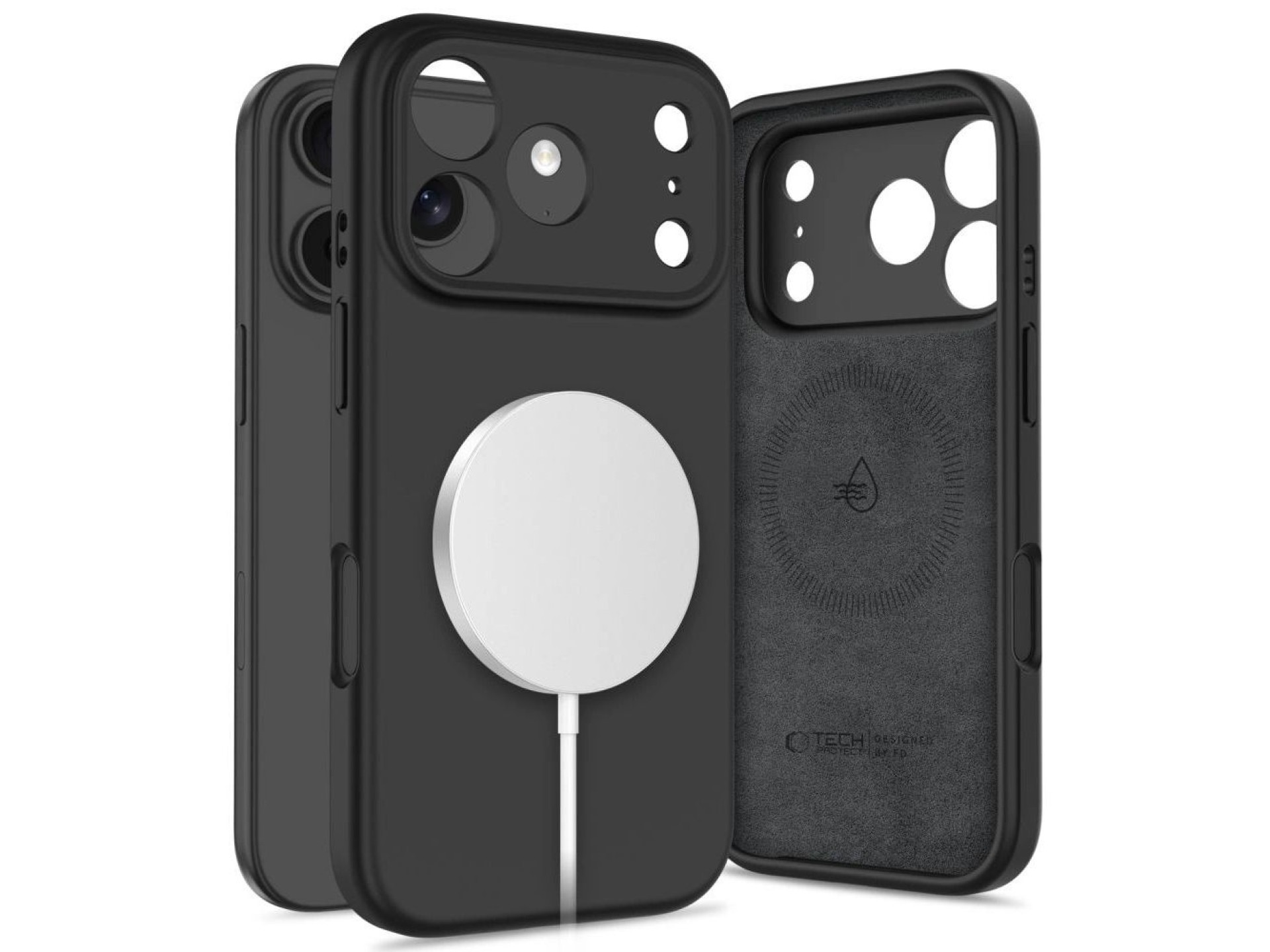 Funda de silicona Tech-Protect MagSafe para iPhone 17 Pro - Negra