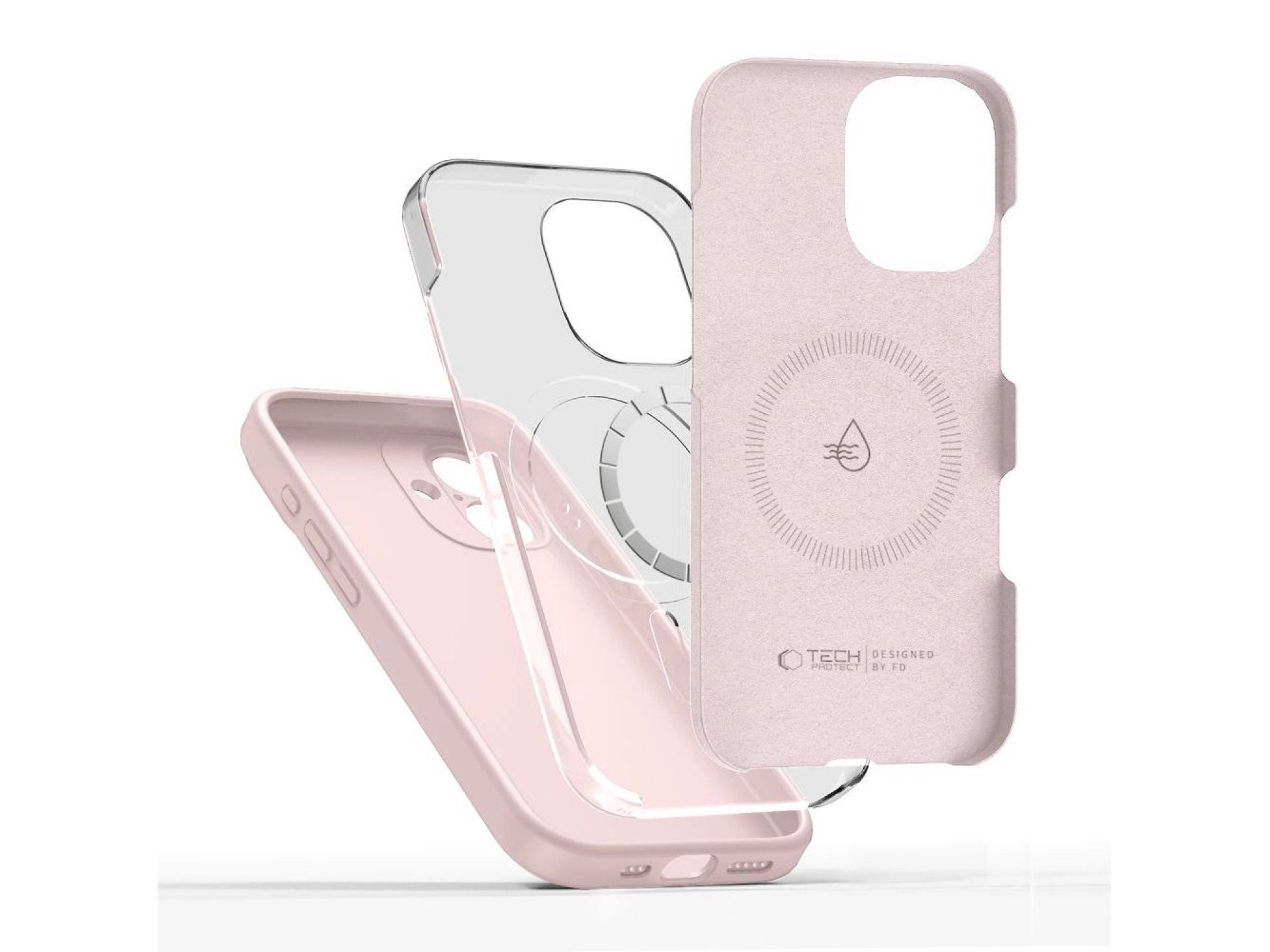 Capa de silicone MagSafe Tech-Protect para iPhone 17 - Rosa