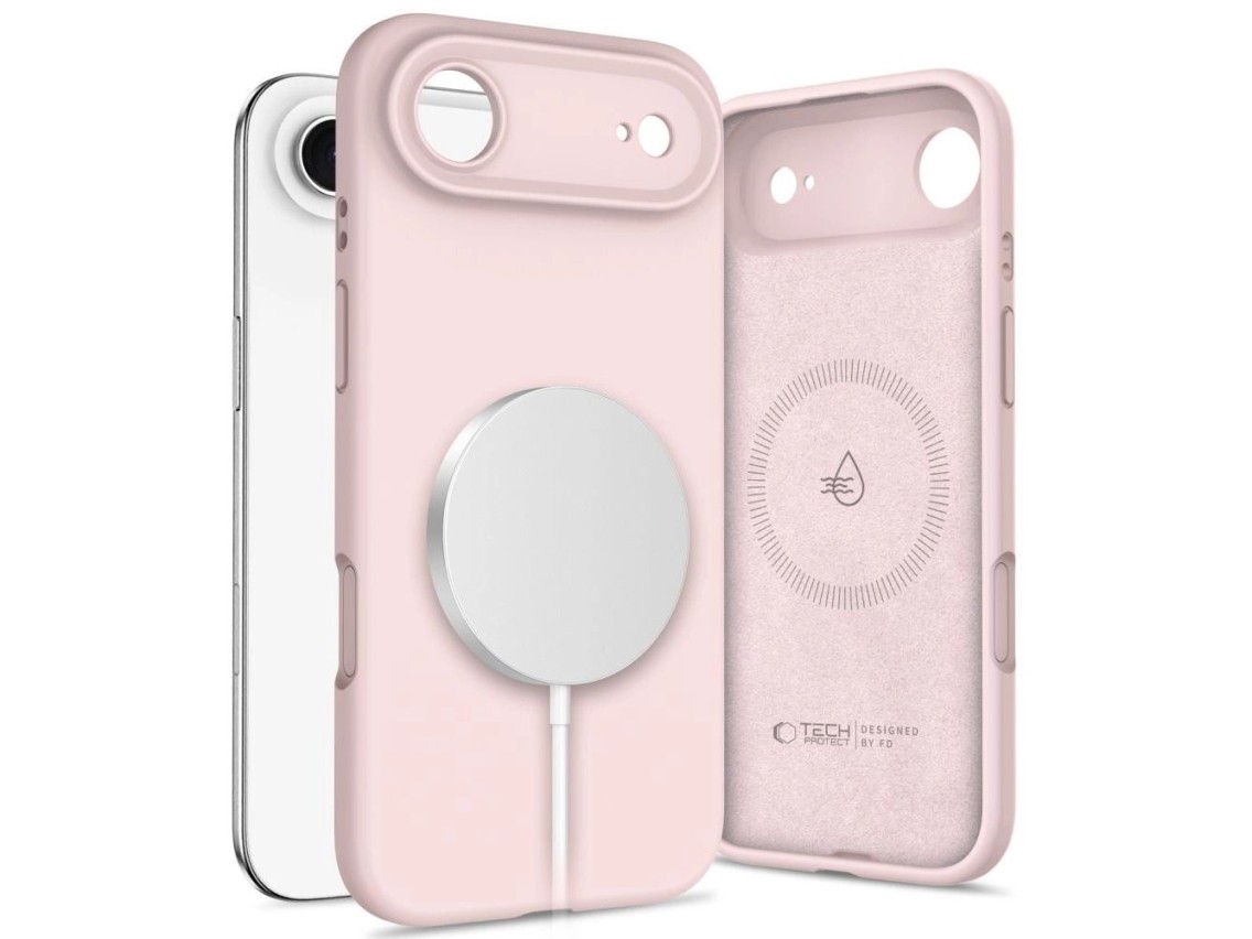 Funda de silicona Tech-Protect MagSafe para iPhone 17 Air - Rosa