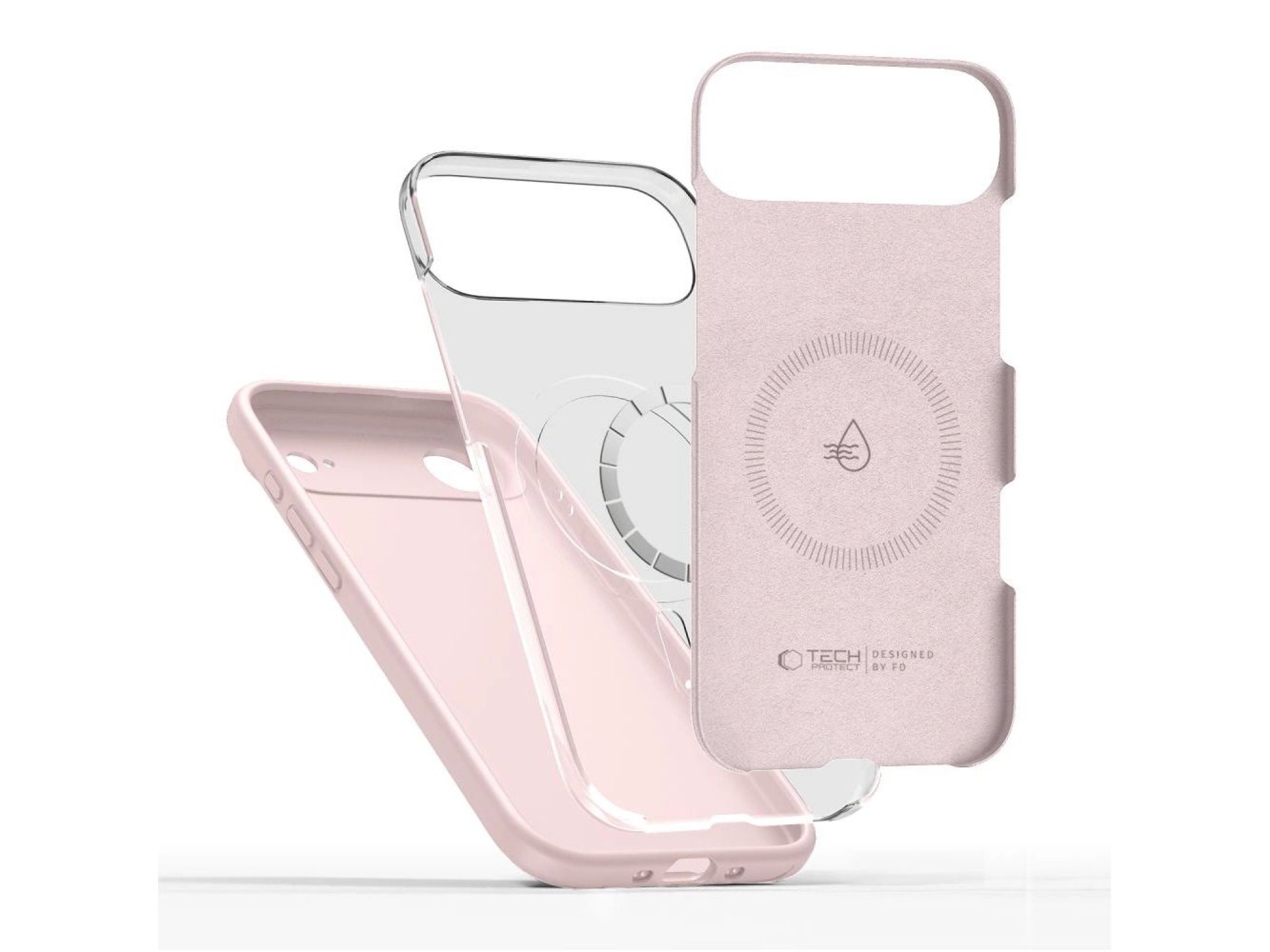 Capa de silicone MagSafe Tech-Protect para iPhone 17 Air - Rosa