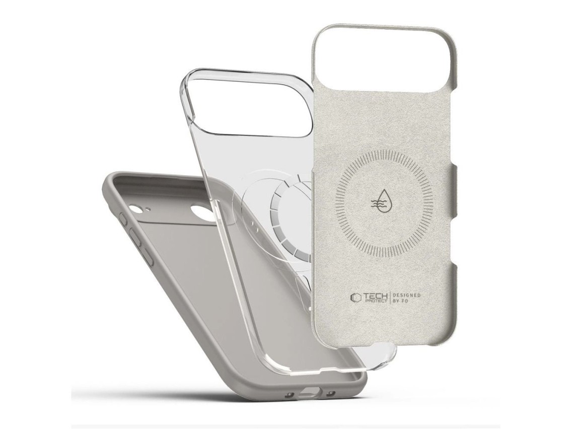 Capa de silicone MagSafe Tech-Protect para iPhone 17 Air - Cinza