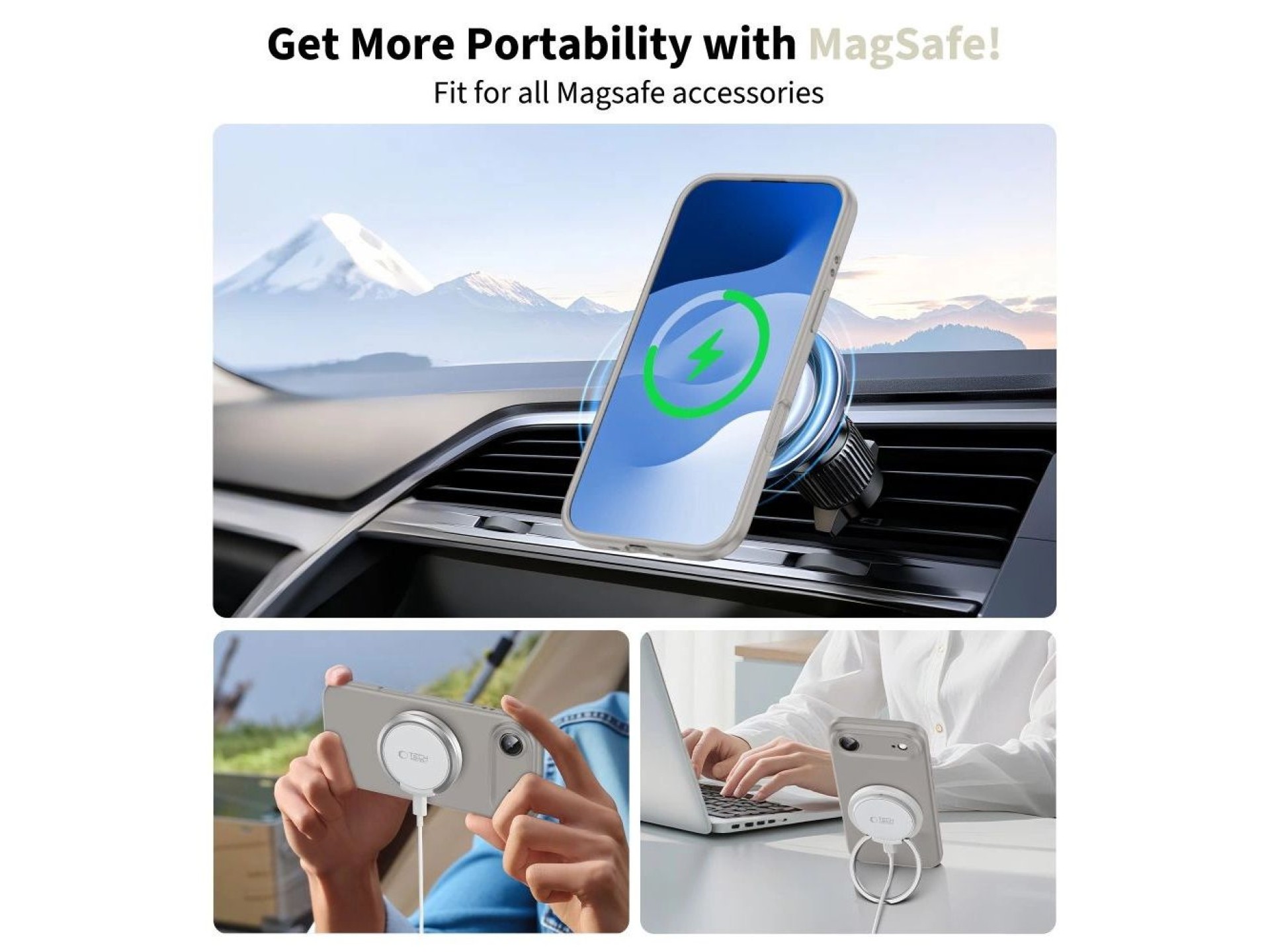 Funda de silicona Tech-Protect MagSafe para iPhone 17 Air - Gris