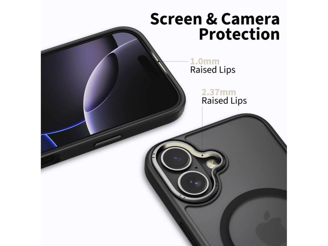 Funda MagSafe Tech-Protect MagEdge para iPhone 17 - Negro mate