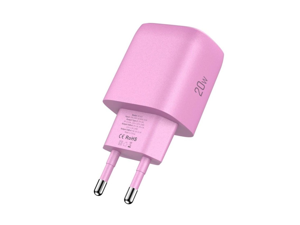 Tech-Protect NCA20 PD 20W QC3.0 USB-A / USB-C Wall Charger - Pink