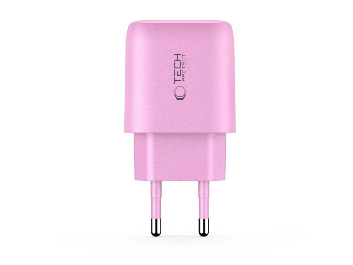 Carregador de parede Tech-Protect NCA30 PD 30W QC3.0 USB-A / USB-C - Rosa
