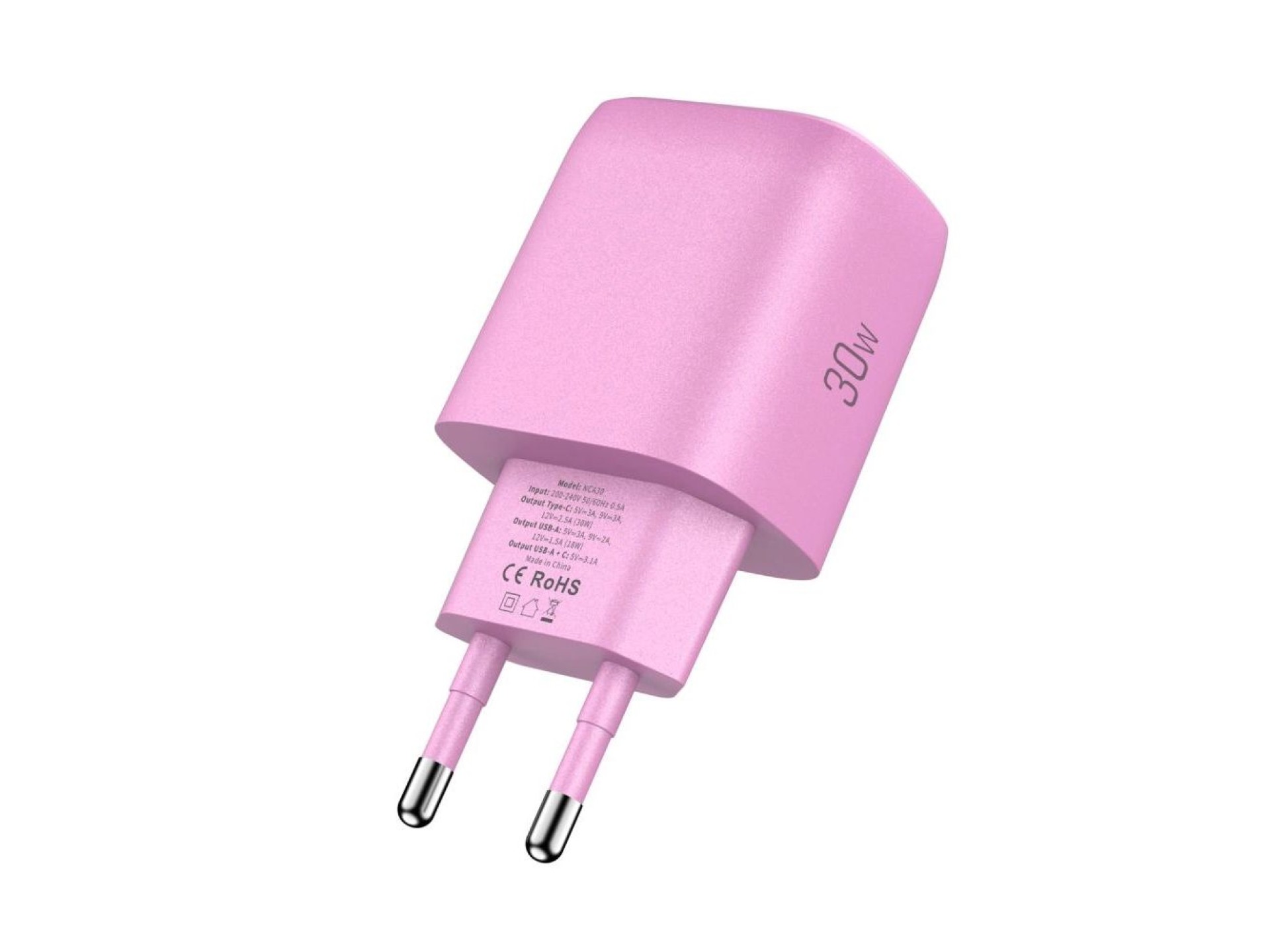 Tech-Protect NCA30 PD 30W QC3.0 USB-A / USB-C Wall Charger - Pink
