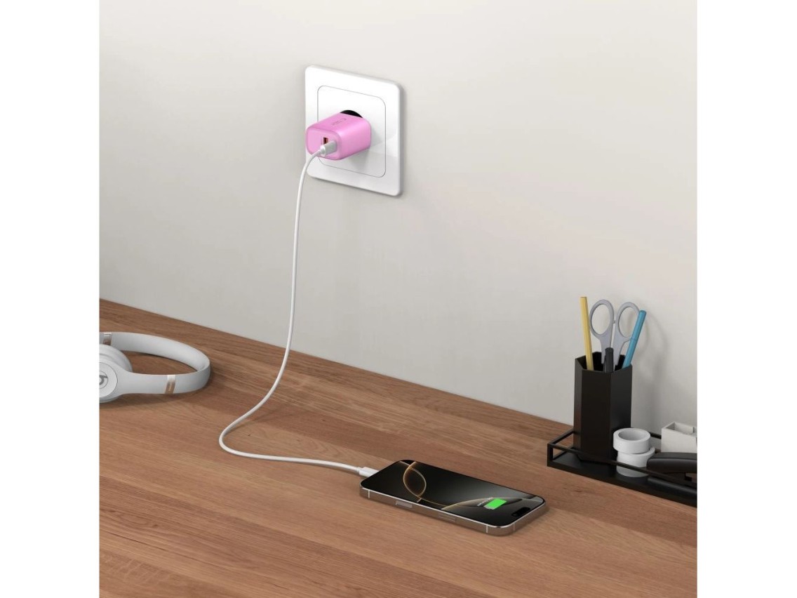 Carregador de parede Tech-Protect NCA30 PD 30W QC3.0 USB-A / USB-C - Rosa