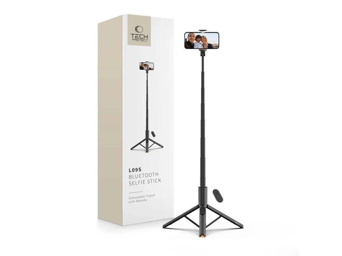 Palo selfie Tech-Protect L09S con trípode - Negro