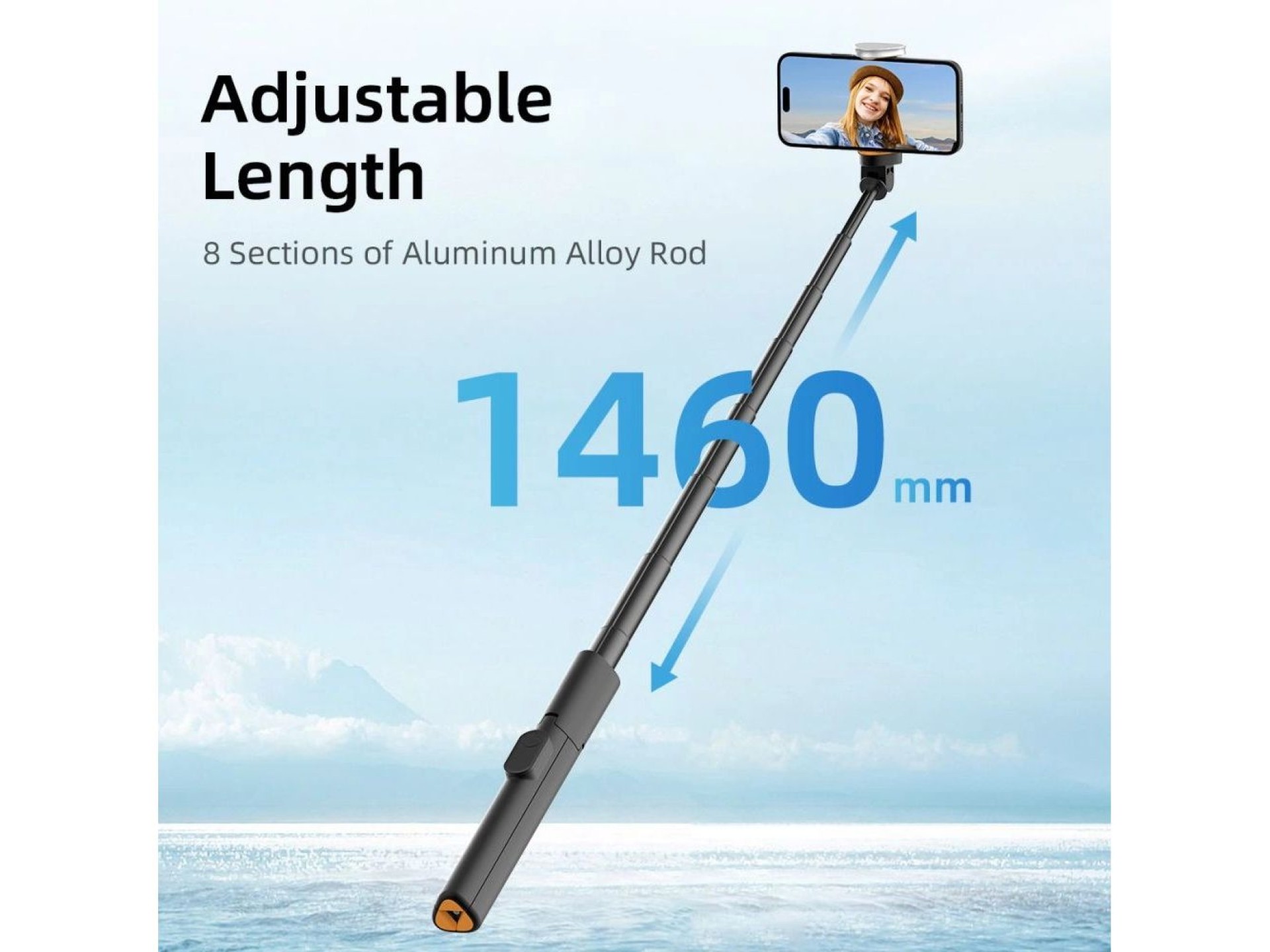 Palo selfie Tech-Protect L09S con trípode - Negro