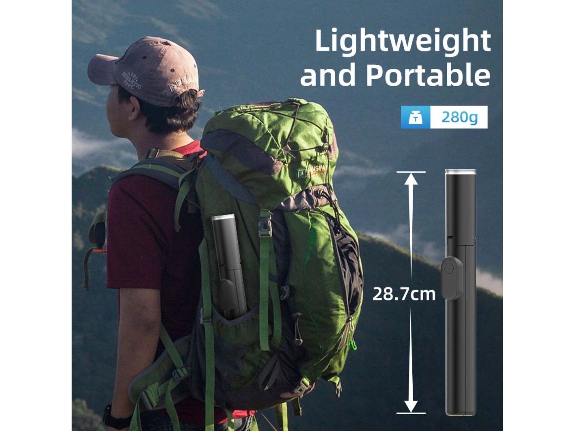 Palo selfie Tech-Protect L09S con trípode - Negro