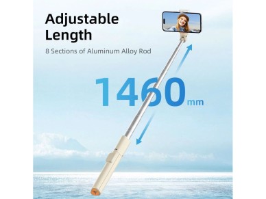 Selfie Stick Tech-Protect L09S with tripod - beige Selfie Stick Tech-Protect L09S with tripod - beige