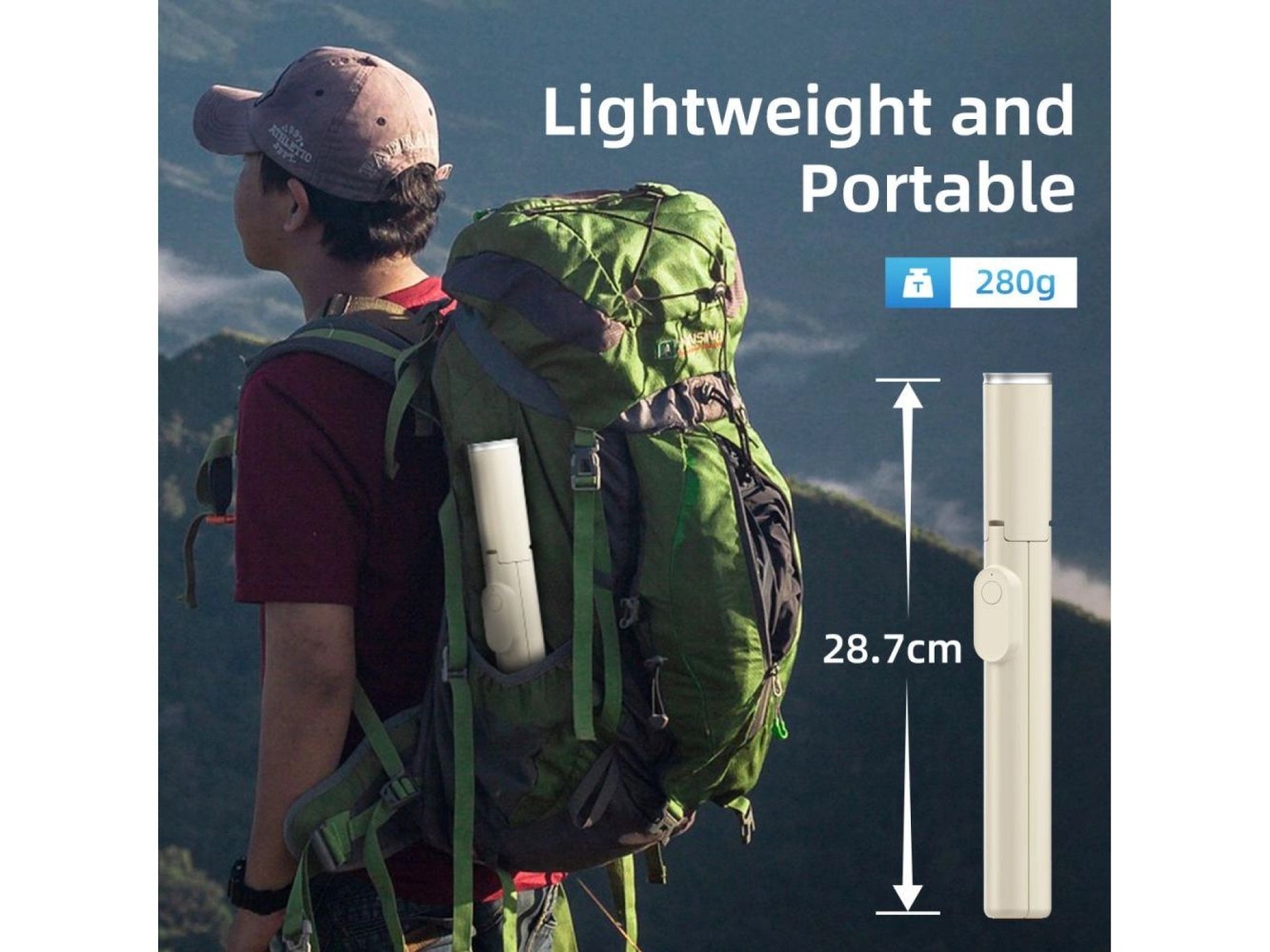 Palo selfie Tech-Protect L09S con trípode - beige