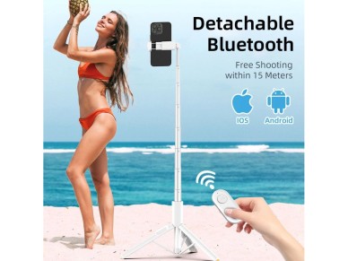Selfie Stick Tech-Protect L09S with Tripod - White Selfie Stick Tech-Protect L09S with Tripod - White