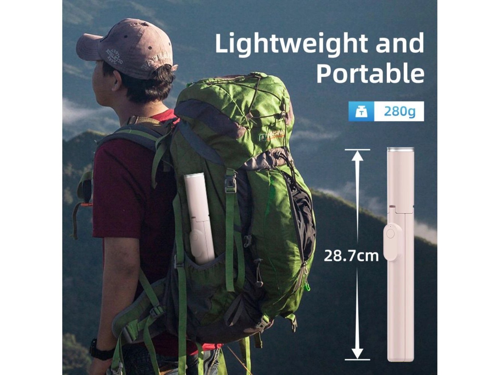 Palo selfie Tech-Protect L09S con trípode - Rosa