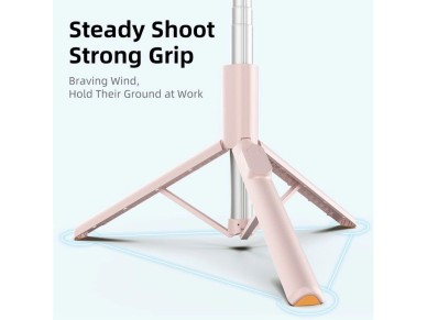 Selfie Stick Tech-Protect L09S with Tripod - Pink Selfie Stick Tech-Protect L09S with Tripod - Pink
