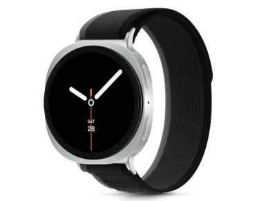 Pulseira de Nylon Listrada Tech-Protect para Samsung Galaxy Watch 40/44/46 mm - Preta e Laranja