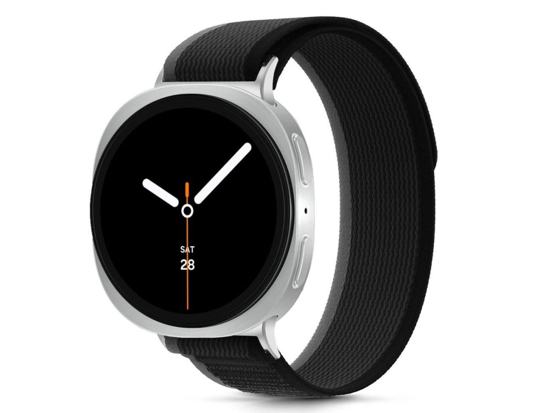 Pulseira de Nylon Listrada Tech-Protect para Samsung Galaxy Watch 40/44/46 mm - Preta e Laranja