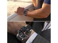 Tech-Protect Nylon Stripe Strap for Samsung Galaxy Watch 40/44/46 mm - Black and Orange