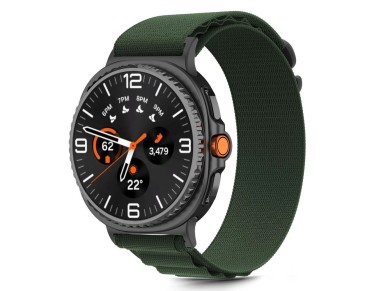 Tech-Protect Nylon Stripe Strap for Samsung Galaxy Watch 40/44/46 mm - Green