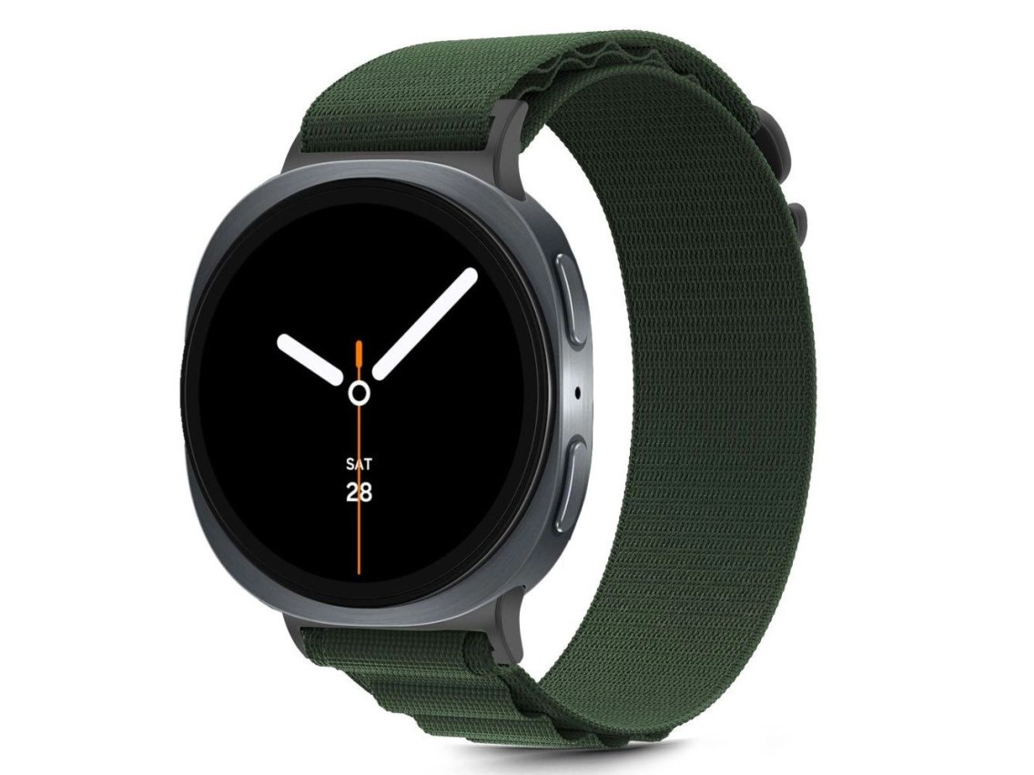Pulseira de Nylon Listrada Tech-Protect para Samsung Galaxy Watch 40/44/46 mm - Verde