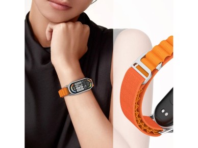 Correa Tech-Protect de nailon Pro para Xiaomi Smart Band 8/9/10/NFC - Negra