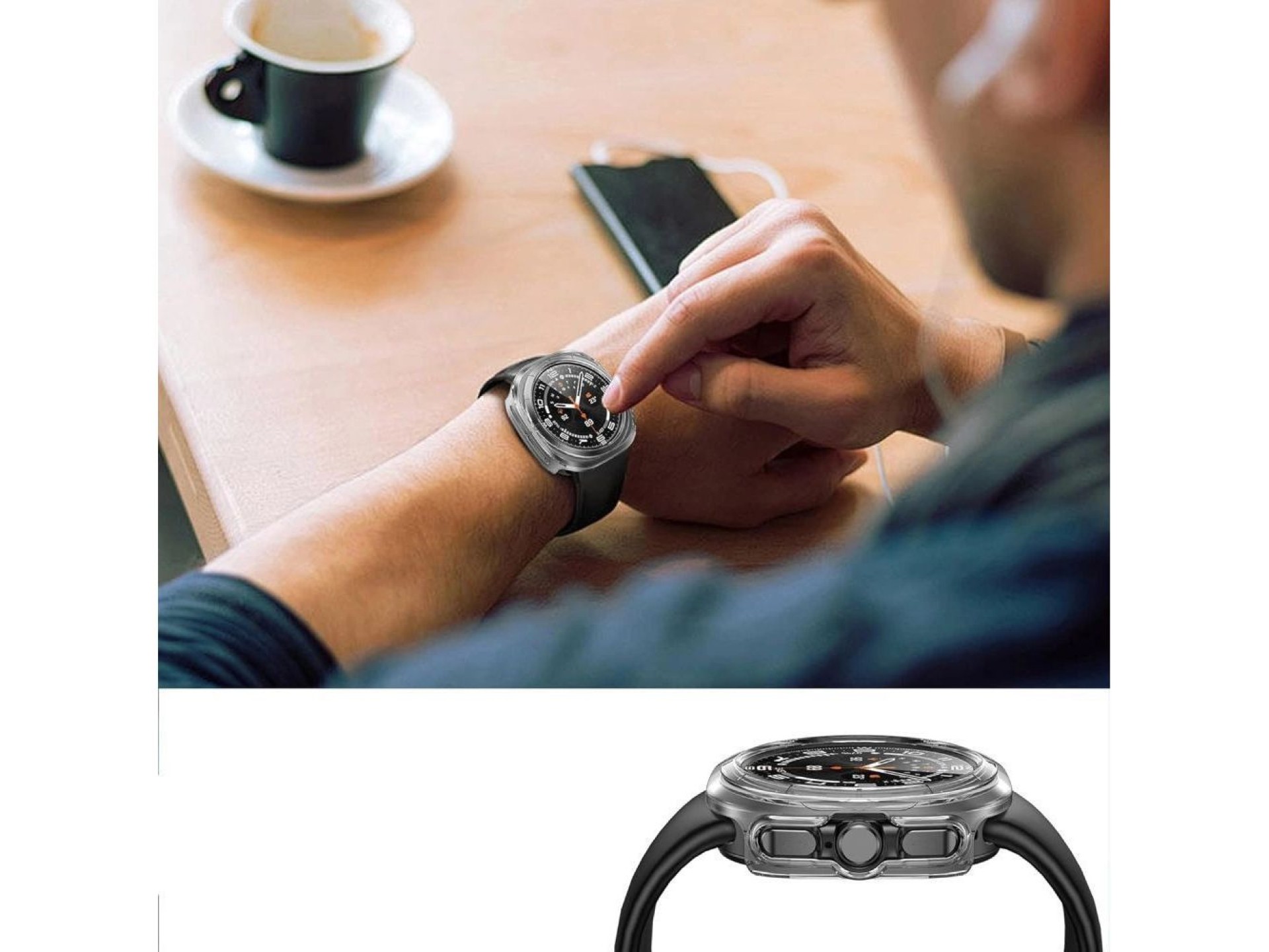 Tech-Protect Defense Case for Samsung Galaxy Watch 8 46mm - Transparent