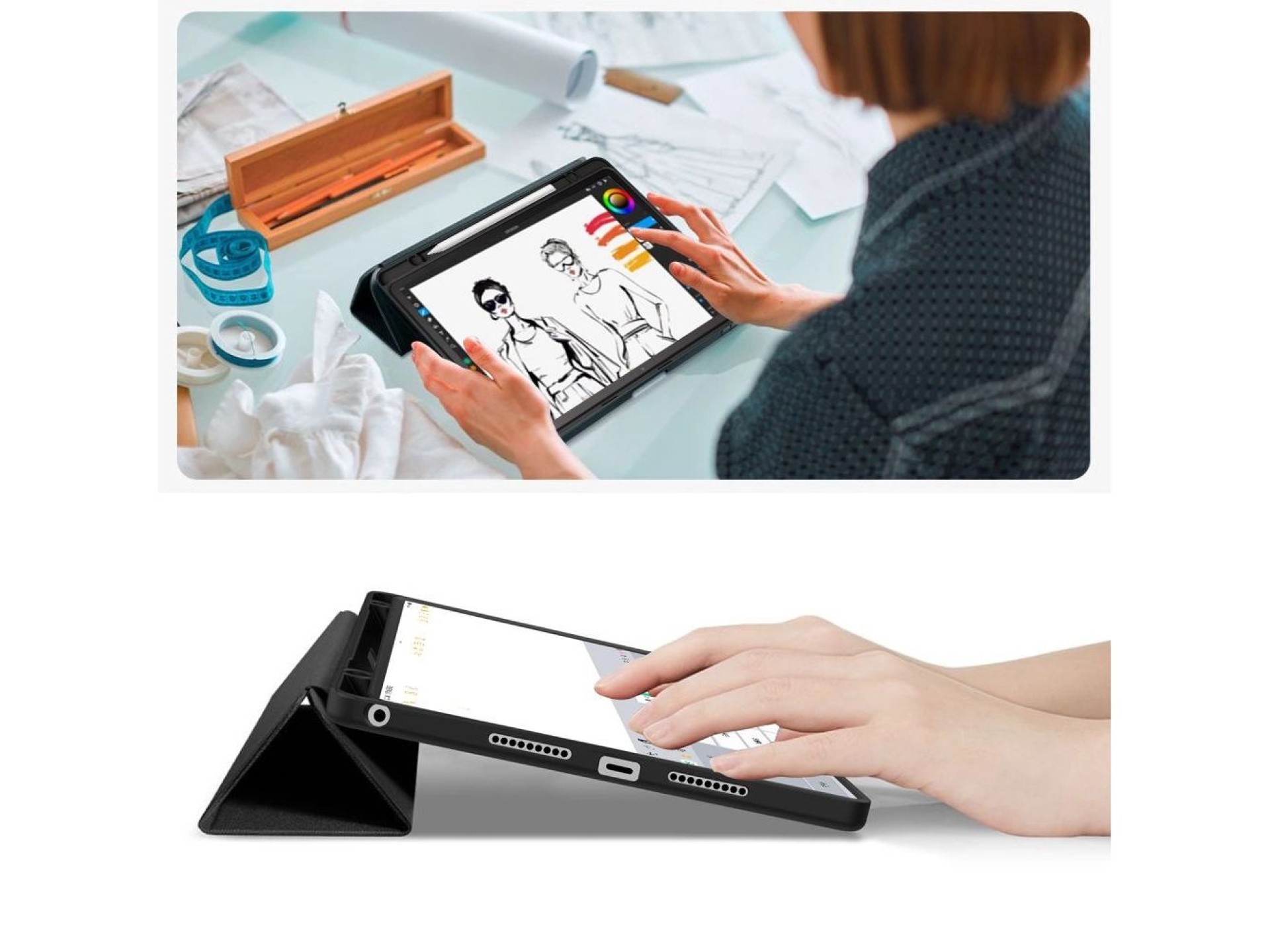 Capa Tech-Protect SC para Lenovo Idea Tab 11.0 TB-336 - Preta