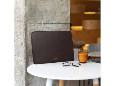 Bolsa para laptop Tech-Protect Fleece 13-14" - Marrom