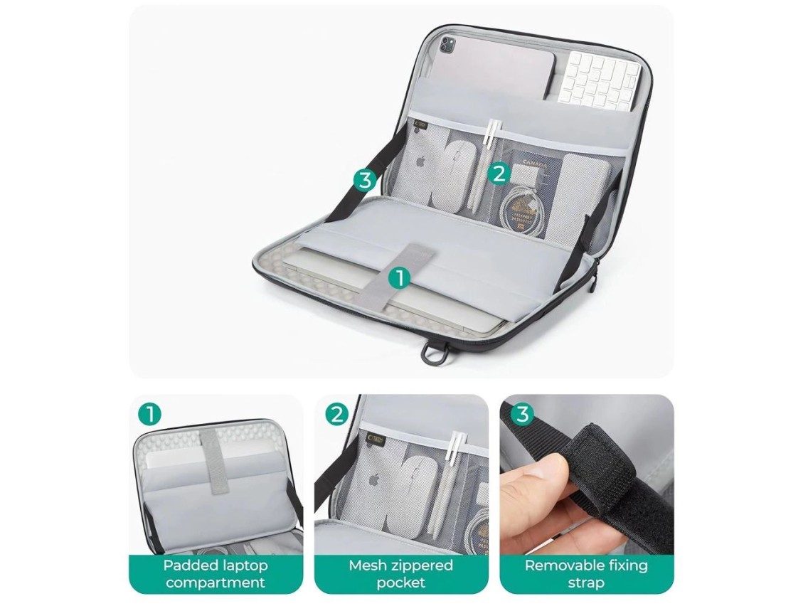 Capa tática para laptop Tech-Protect Ranger-X de 15-16" - Preta