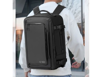 Mochila Tech-Protect Defender S50 para Ryanair e Wizzar, para laptop de 20L - Preta