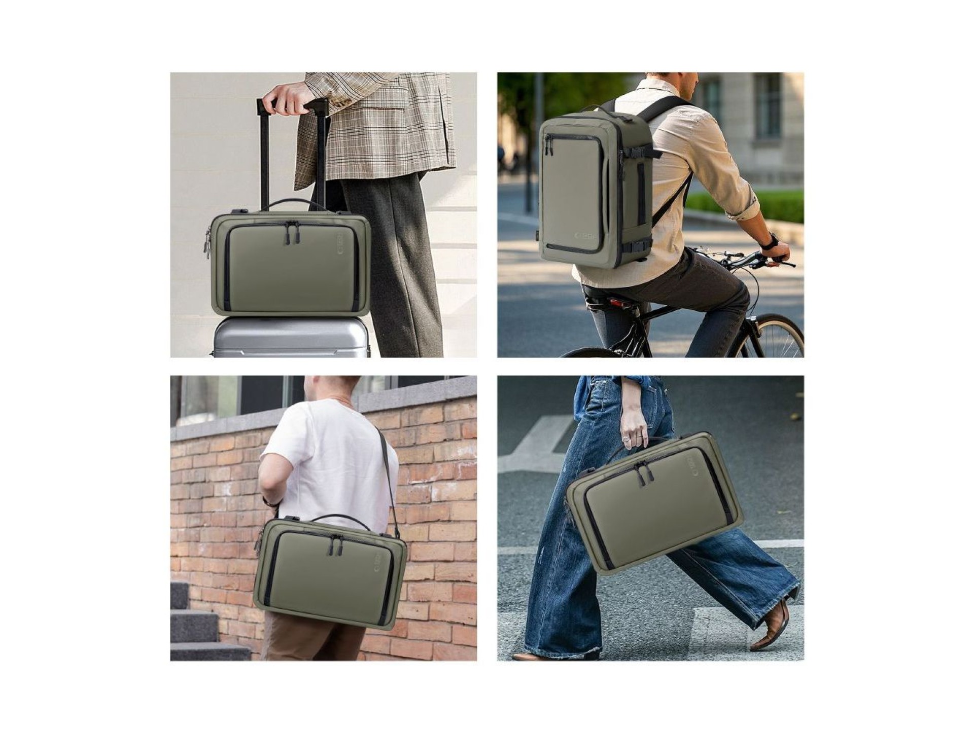 Mochila Tech-Protect Defender S50 para Ryanair y Wizzar, portátil de 20 L - Oliva