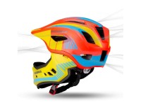 Casco de bicicleta infantil Rockbros TT-32SOYB-S con mentonera desmontable, talla S - amarillo-naran Casco de bicicleta infantil Rockbros TT-32SOYB-S con mentonera desmontable, talla S - amarillo-naran