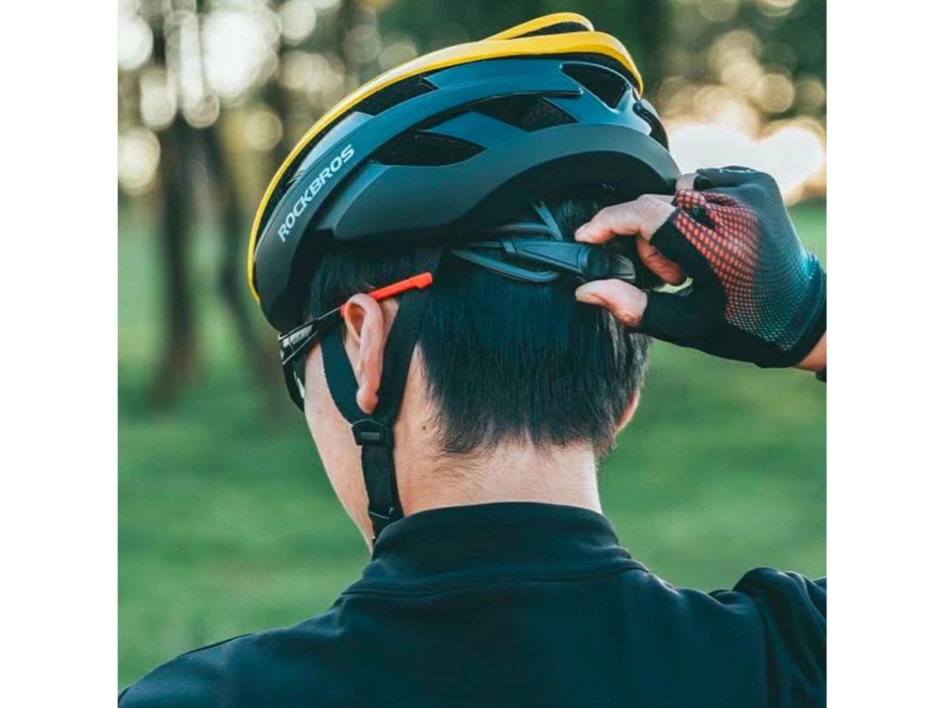 Casco de bicicleta Rockbros 10110004005, talla L, amarillo y negro